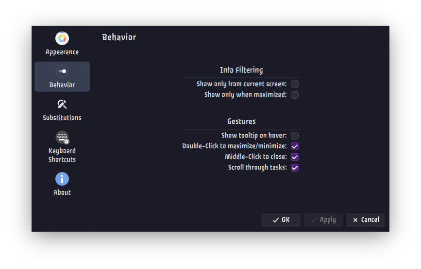 Config — Behavior