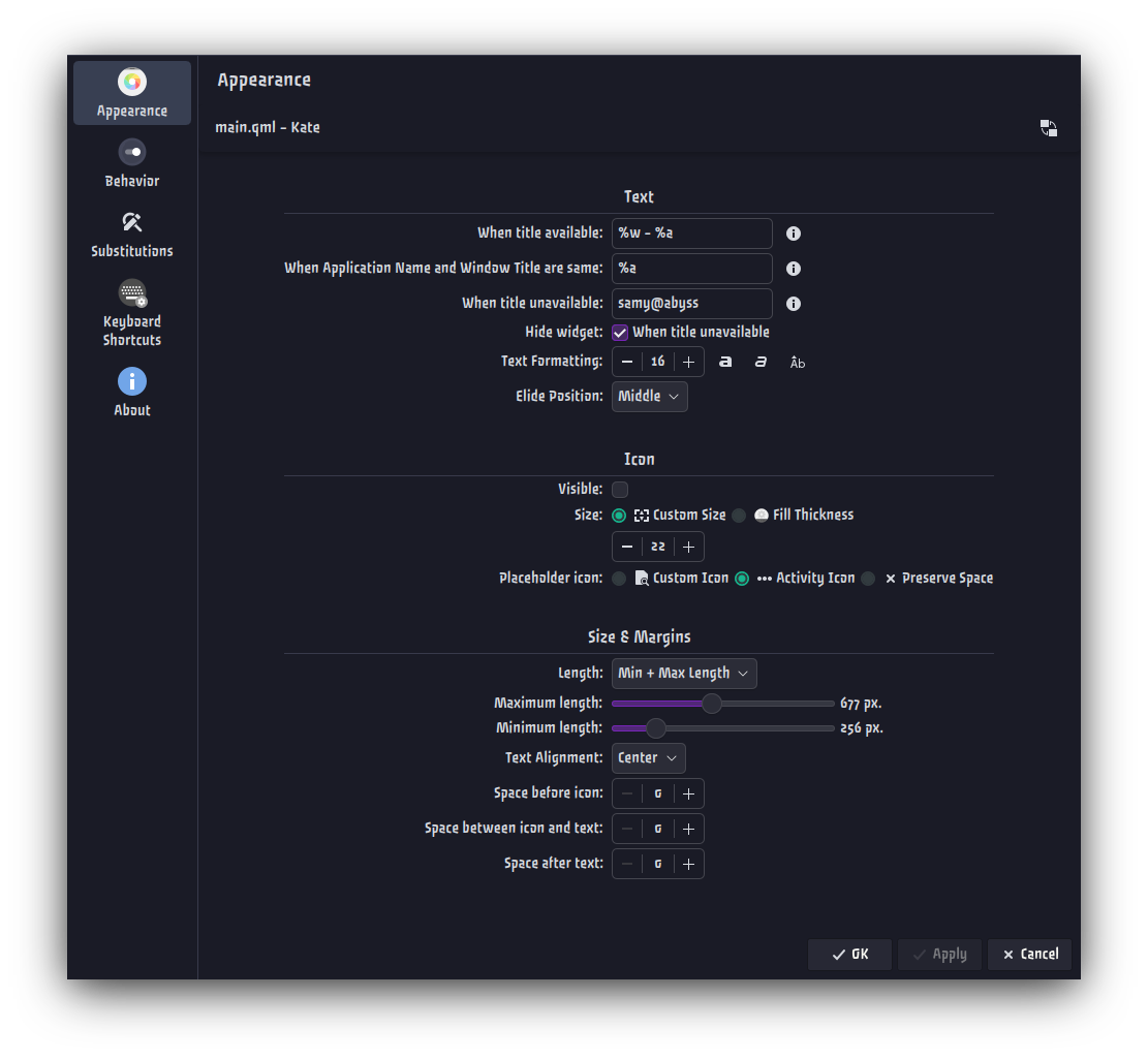 Config — Appearance